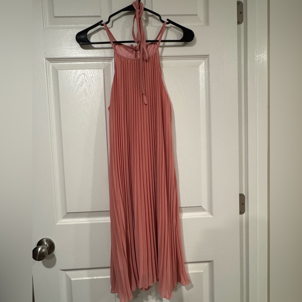 Elegant Pink Halter Dress